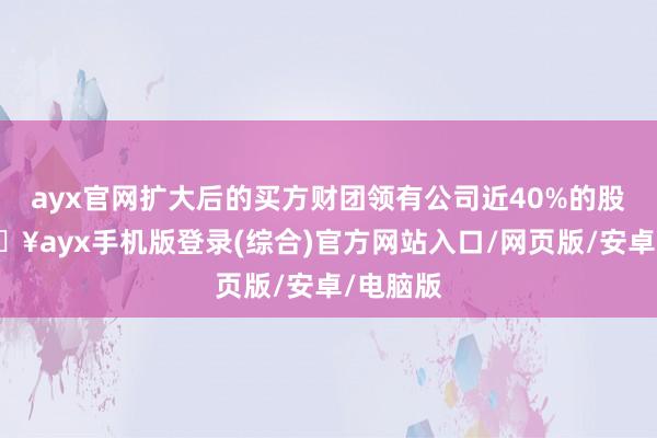 ayx官网扩大后的买方财团领有公司近40%的股份-🔥ayx手机版登录(综合)官方网站入口/网页版/安卓/电脑版